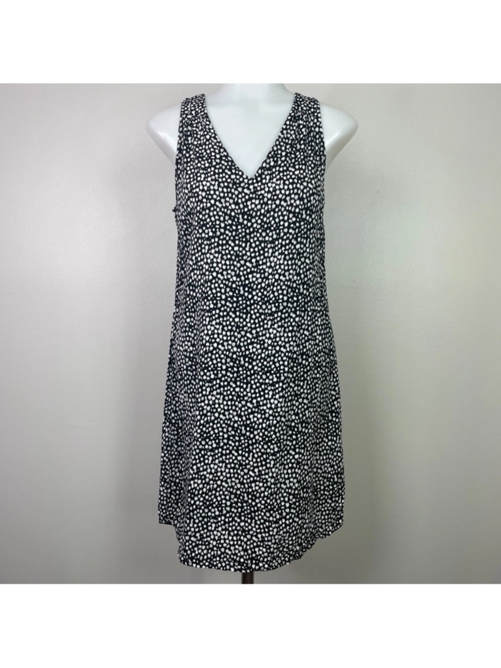 Old Navy Black and White Polka Dot Midi Dress